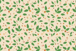 Coffee Berry Leaves Seamless Pattern