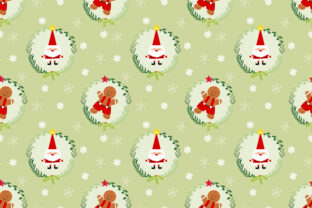 Cute Santa & Gingerbread Man Seamless Pattern