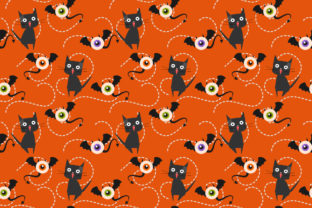 Eye Monster and Black Cat: A Versatile Seamless Pattern for Creative Projects