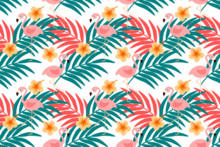 Flamingo and Summer Flower Seamless Pattern