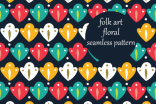 Folk Art Flower Bud Illustrated Pattern