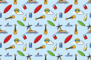Holiday Beach Theme Seamless Pattern