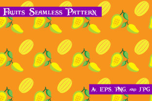 Mango and Star Fruits Pattern with Orange Background