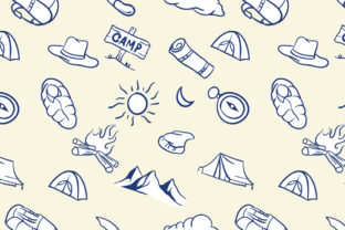 Seamless Camping Pattern for Creative Design