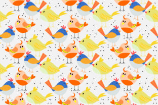 Vivid Tiny Birds Pattern