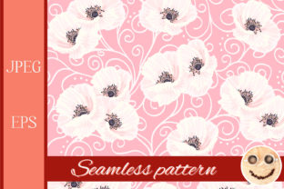 White Anemones on the Pink Pattern: A Versatile Design for Creative Projects